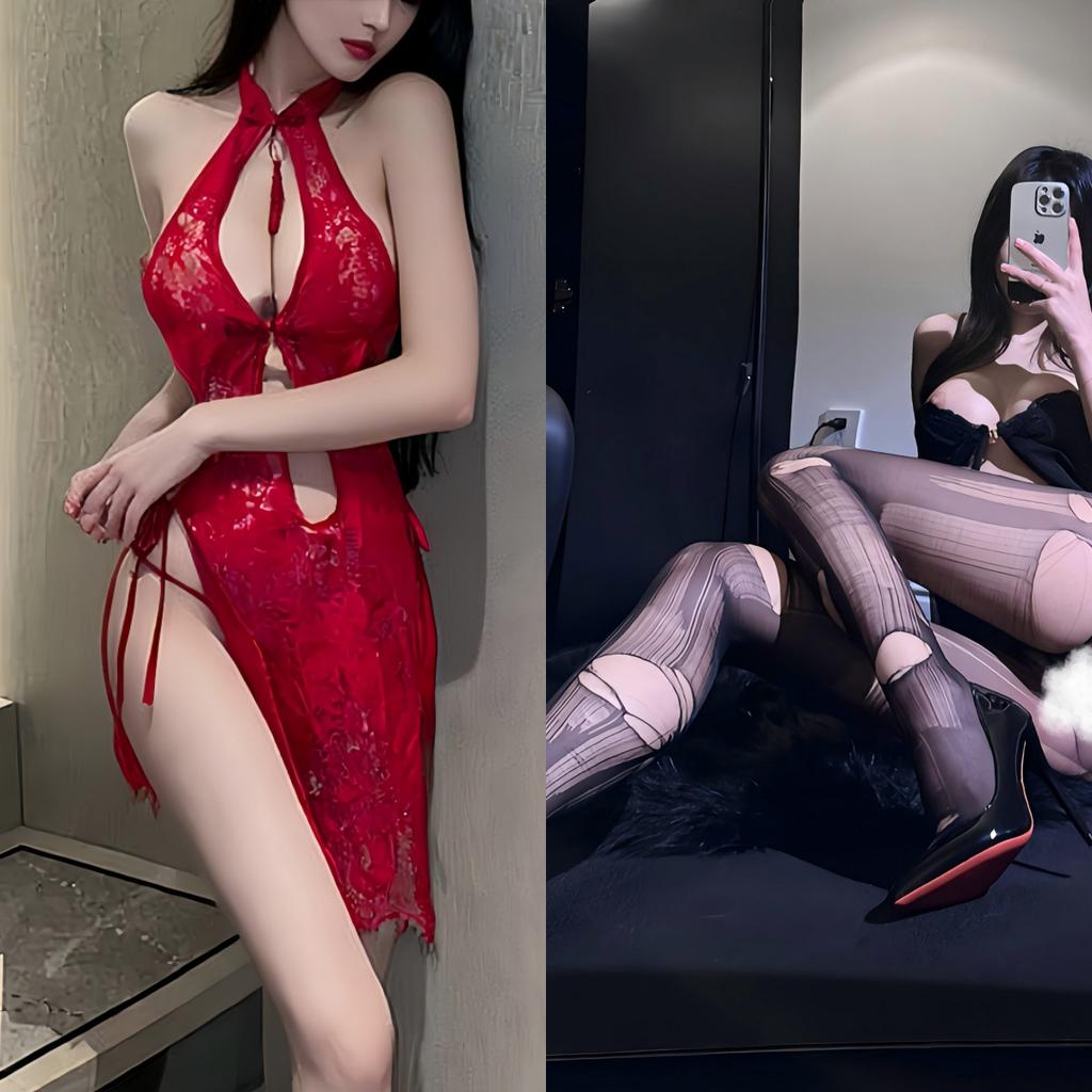 Sex underwear pure desire temptation sexy cheongsam suit passion free lace hip wrap perspective classical hollow uniform