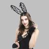 Women Cosplay Lace Hairband Rabbit Ear Headband LolitaStyle MaskedParty Headwear