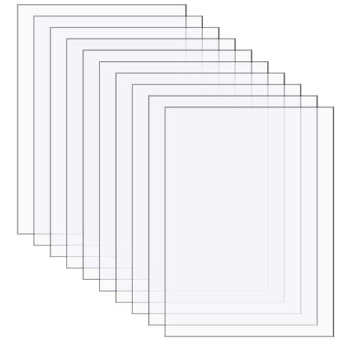 10-Piece Clear Acrylic Sheet, 1mm Thick, 10x15cm, with Protective Film, Durable Clear Plastic Sheets, for Acrylic Cases, Shelves, and Collectibles, wi