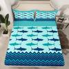 Ocean Animal Shark Pattern Bed Hat Four-Piece Bedding Set Bedroom Dormitory Bedding Decoration