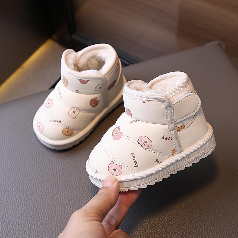 Warm Plush Snow Boots: Waterproof, Thick Cotton Shoes for Toddlers (Boys & Girls, Ages 1-6)