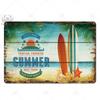Beach Tin Sign Plaque Metal Vintage Summer Metal Wall Sign Beach Decor for Beach Bar Beach House Seaside Decorative Plate