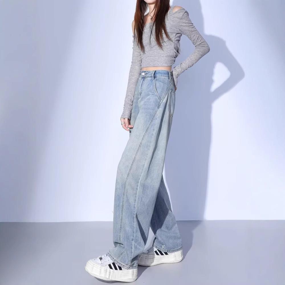 Women's Light Scimitar Jeans: Spring/Autumn 2025 Pear-Shaped Slimming Wide-Leg Pants