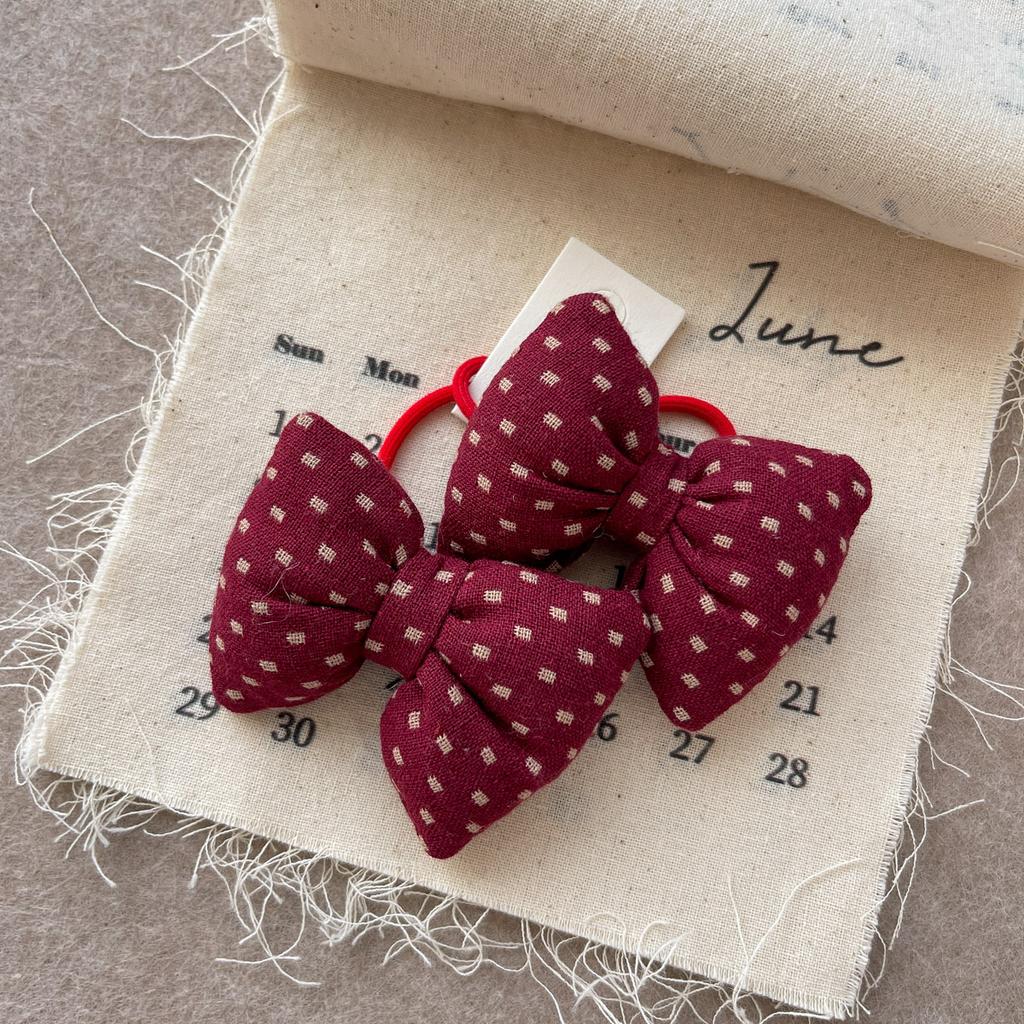 Süßes Rotes Kawaii Schleife Haargummi Ring Kinder Geschenk Baby Mädchen Kind Elastisches Haar Gummiband Accessoires Kopfschmuck Kopfbedeckung Ornament