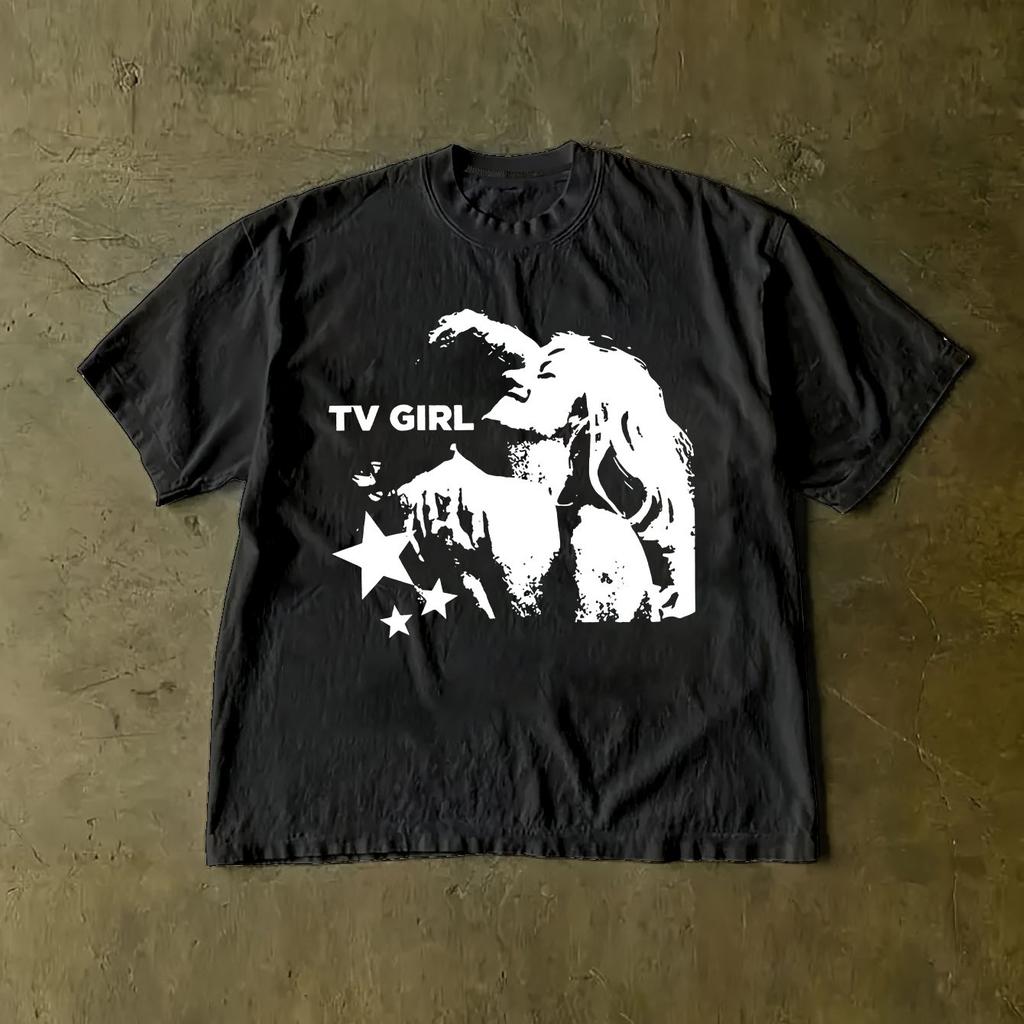 Retro TV Pattern Tshirt for Men Summer New Item Suitable for Both Men and Women Cotton Casual Tshirt