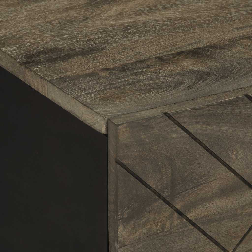  Coffee Table, Black, 80x50x40 Cm, Solid Mango Wood