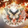 Rose Butterfly Metal Wind Chime Outdoor Garden Decor Kinetic Art for Halloween Christmas Thanksgiving Holiday Party Patio Yard Hanging Ornament