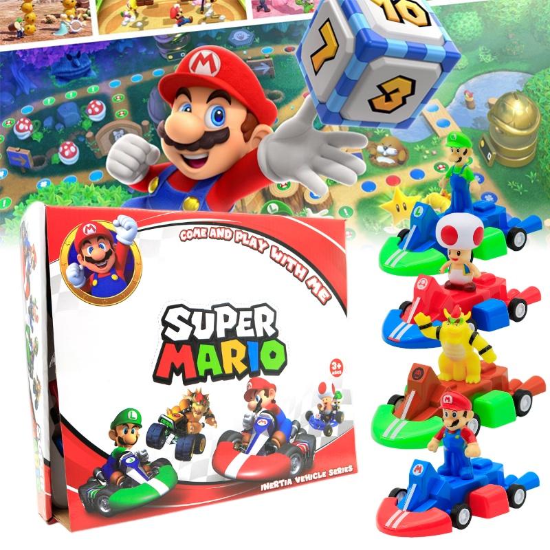 Super Mario Pull-back Kart Toy Model Display Box Interactive Racing Car For Kids