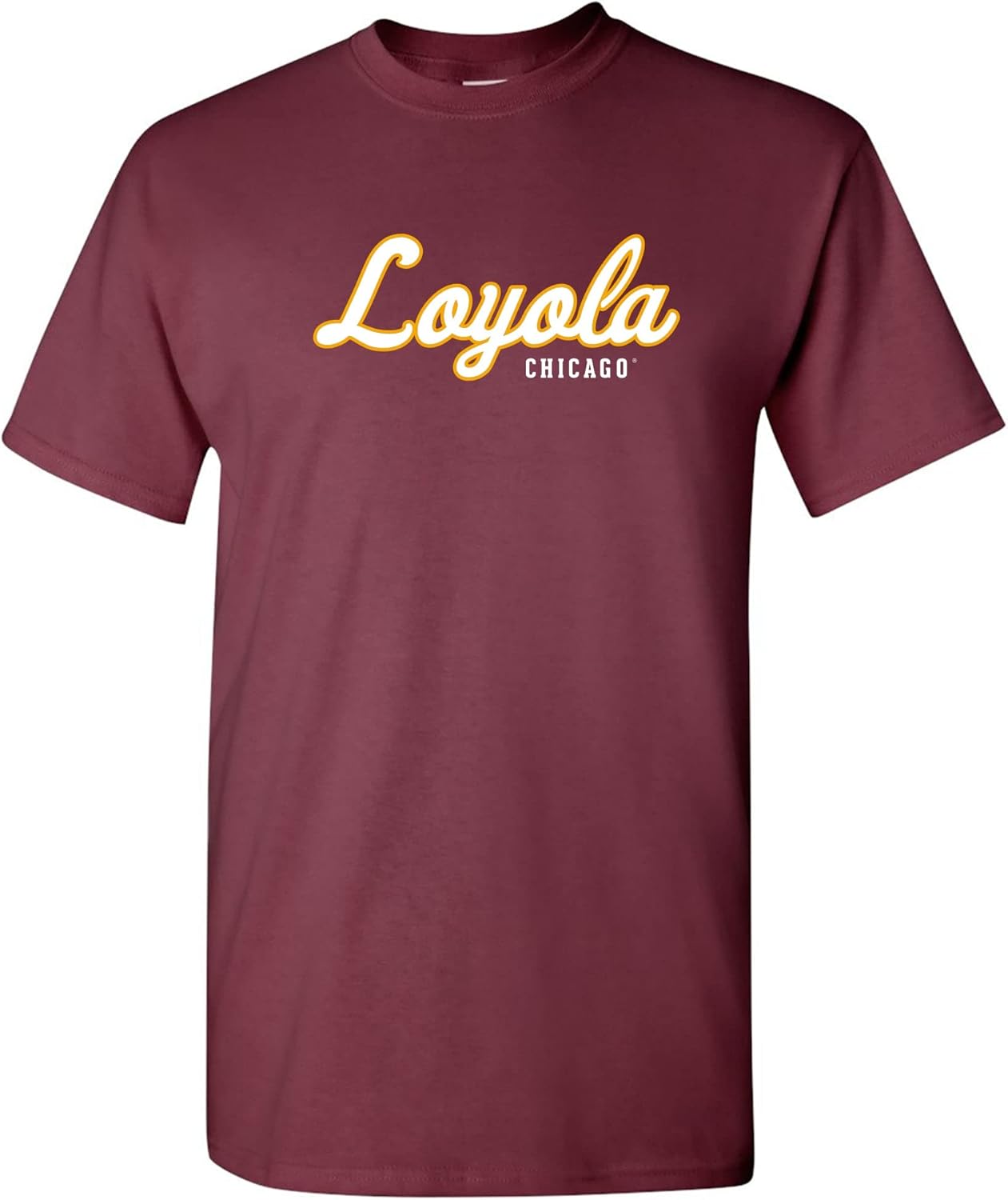 UGP Campus Apparel Loyola University Chicago Ramblers Script Wordmark, Team Color T Shirt S