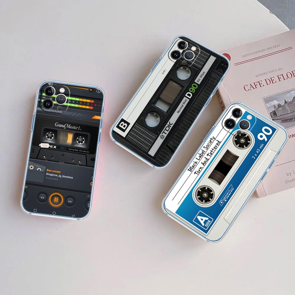 Cassette Vintage Boombox Tape Transparent Phone Case for Motorola Moto G7 G8 G9 G84 G85 G73 G24 G15 Z2 Play Power Plus
