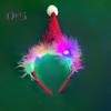 Women Girl Hair Hoop LED Christmas Reindeer Santa Claus Decor Headband Cartoon Style Cosplay Headband Photography Props