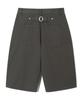 BASEMOMENT Cinch Back Curved Bermuda Pants Mocha Smoke