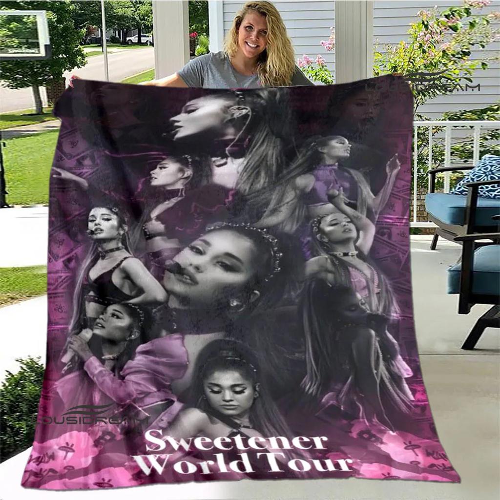 Singer Ariana grande printed blanket Flange Warm blanket soft and comfortable blankets bed linings cubre cama birthday gift