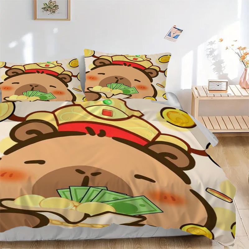 3pcs Anime Cartoon Design Bedding Set - Includes One Quilt Cover and Two Pillowcases (No Core) - Perfect for Bedroom and Guest Room Decorati