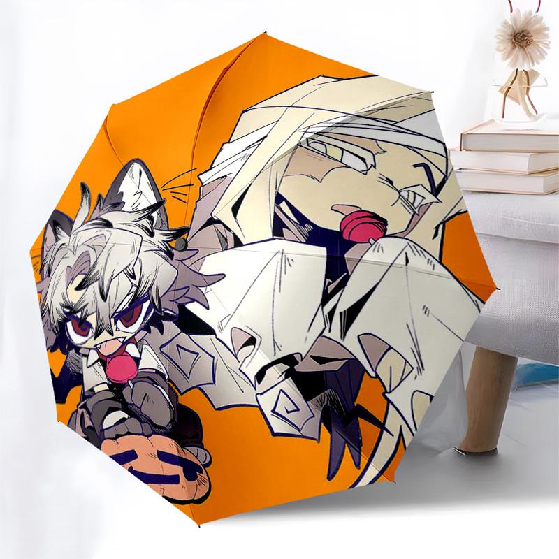1pc Outdoor Umbrella with Anime Character Design - Automatic Opening/Closing, Portable 3-Fold Design, 8-Bone Iron Frame - Perfect Gift for Fans,