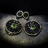 High-quality Black Gold Cubic Zirconia Ladies Earrings-Anniversary Gift-fashionable and Versatile