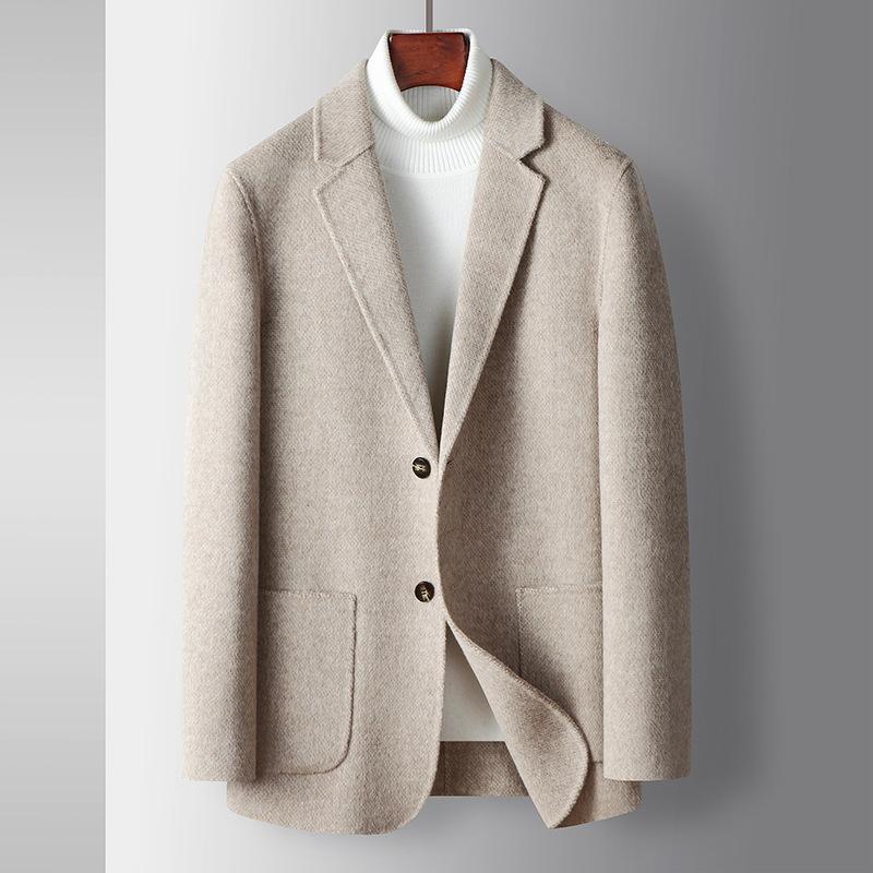 

Мужской повседневный костюм осень-зима ручной работы двусторонний односторонний западный костюм для людей среднего возраста и молодежи шерстяной кашемировый теплый утолщенный костюм 190