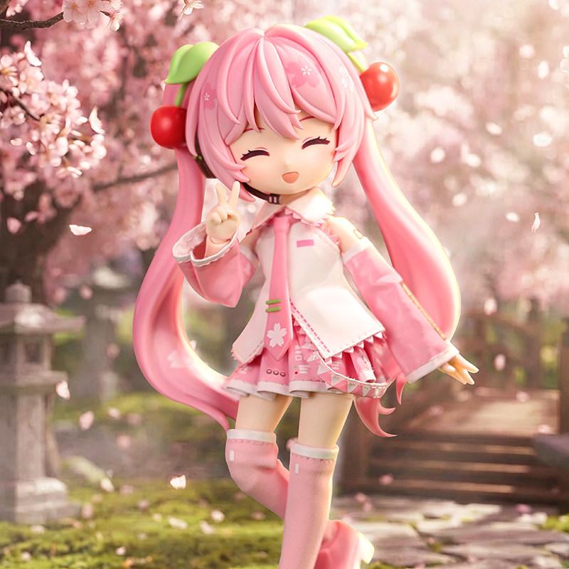 Hatsune Miku Sakura Miku Q version Miracle Edition Singer Action Figure Joint Mobility Assembly Toy Doll Gift