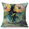 Vintage Florals Oil Painting Throw Pillow Case Nordic Glass Vase Art Sofa Decoration Cushion Cover Cotton Linen Pillowcase