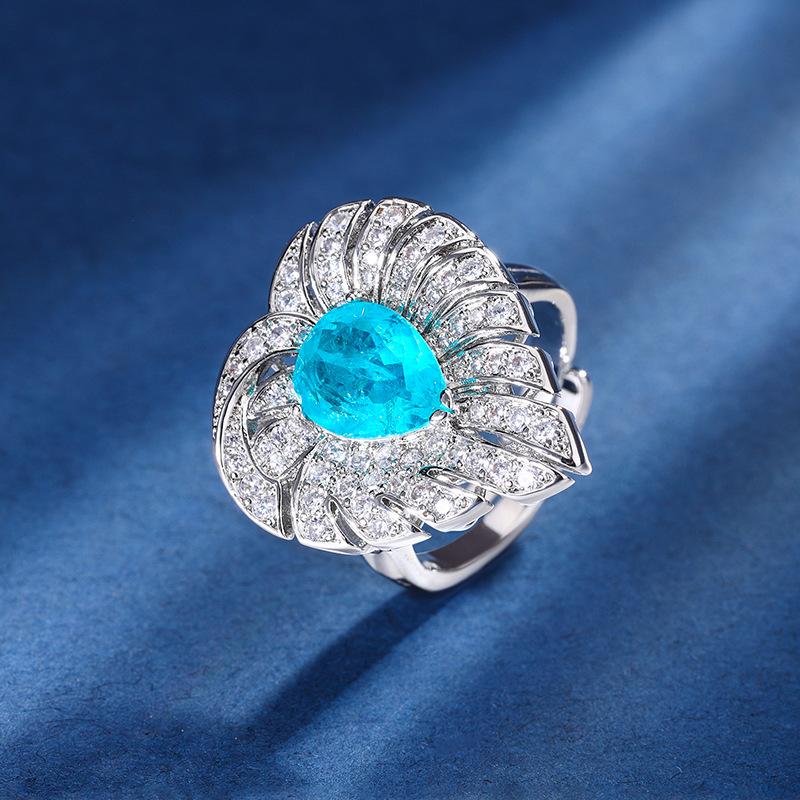 Jewelry Copper Bottom Gold-Plated Simulation Color Treasure Red Corundum Love Temperament Set Female Water Drop 8 * 10