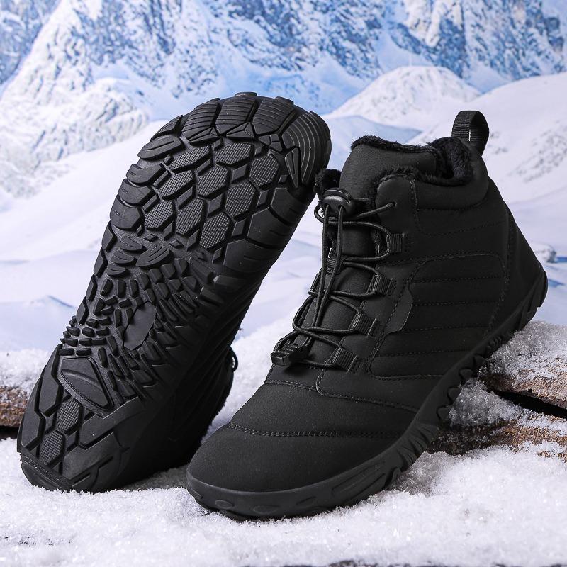 Outdoor Casual Velvet Winter Thermal Shoes Thickened Mountaineering Cotton Shoes Five-finger Large-size Wear-resistant Snow Boots