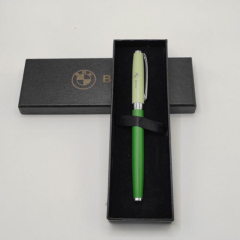 CLUZ8 1pc Office Luxury Collection Gift greenTrim Metal Busienss Roller Writing Pen For BMW M E46 E36 E34 F10 E90 F30 E60 Keychain