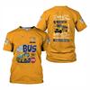 Fun Role Playing School Bus Driver Men's 3D Printed Custom Name T-shirt Daily Casual Large Loose Round Neck Short Sleeve Shirt