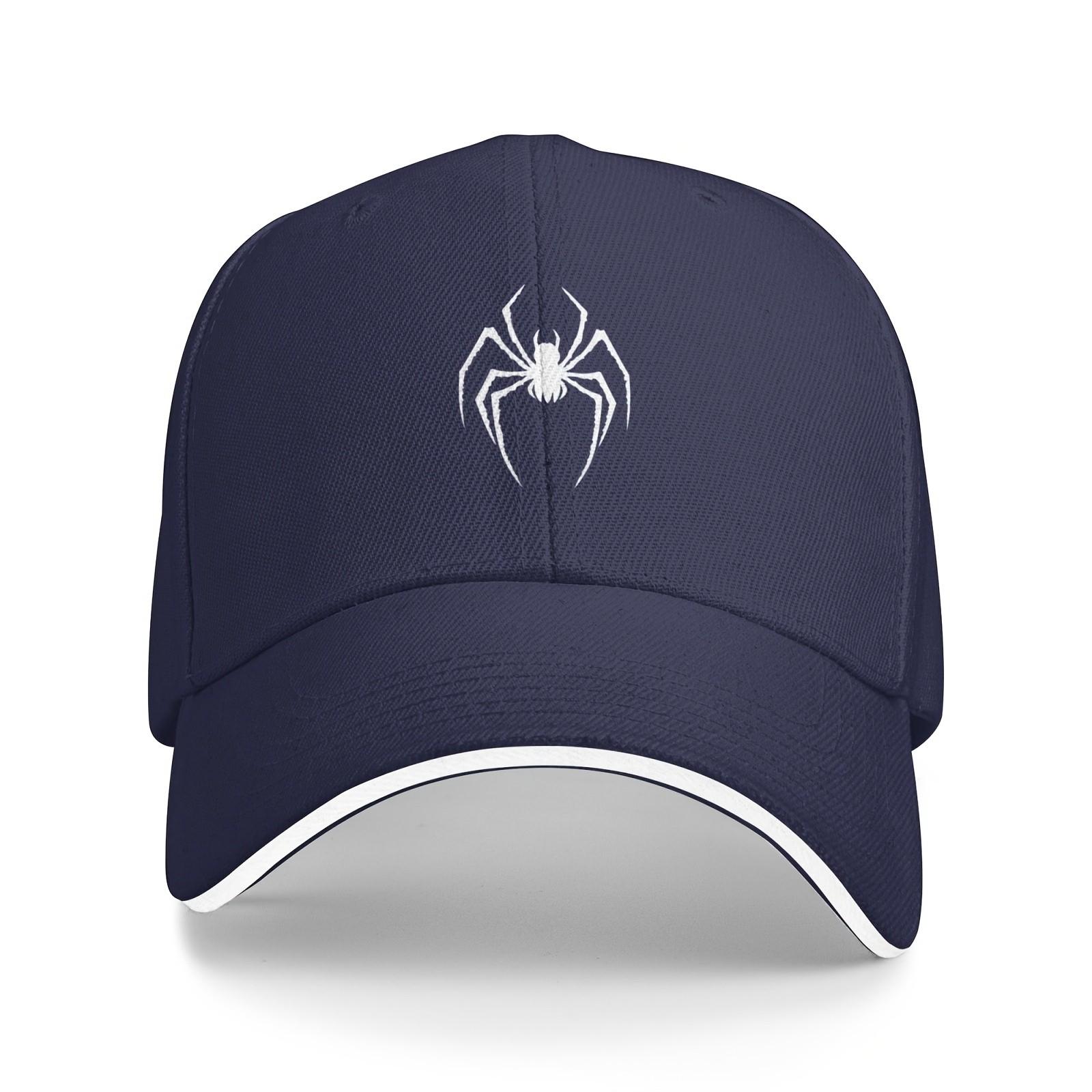 

White Spider Graphic Baseball Cap Unisex Polyester Sun Protection Casual Adjustable Baseball Hat Adjustable