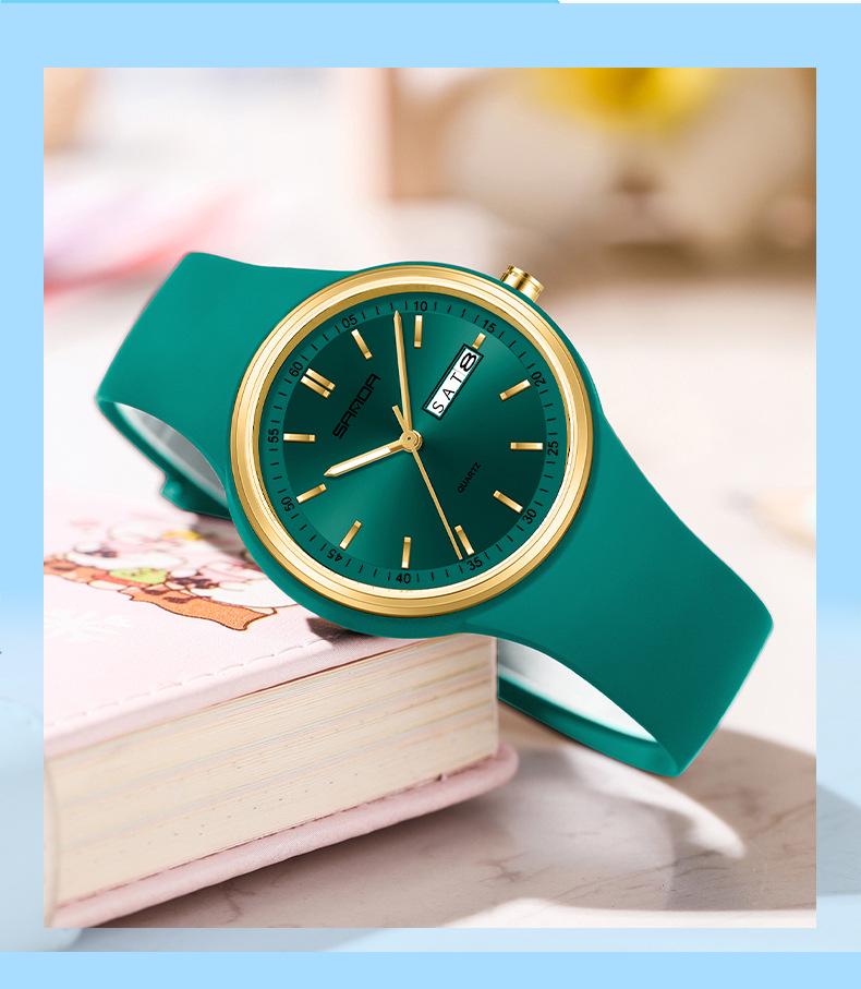 SANDA Student Quartz Wristwatch: Fashionable, Simple, Luminous, Waterproof, Versatile, Double Calendar