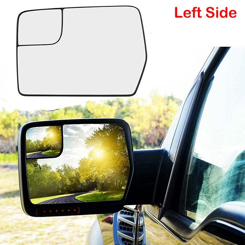 Left and Right Heated Side Mirror Glass Rearview Mirror White Lens for Ford F-150 2011 2012-2014 Rearview Mirrors Glass Door Wing Mirror 1PC Left