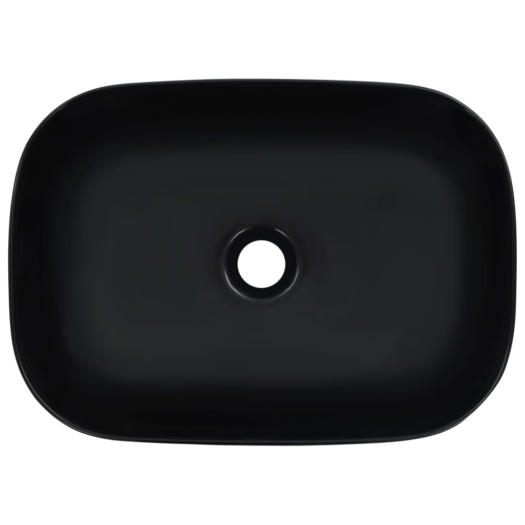 Wash Basin 45.5 X 32 X 13 Cm Ceramic Black