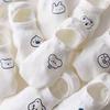 10Pairs Thin Women Invisible Socks Sweet Bear White Socks Fashion Cute Boat Socks  Comfortable