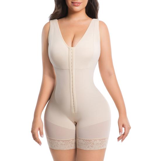 Tummy Control Shapewear for Women Wireless Breast Support Shaper Seamless Bodysuit for Tummy & Hip Lifting Breathable Postpartum Recovery Underwear