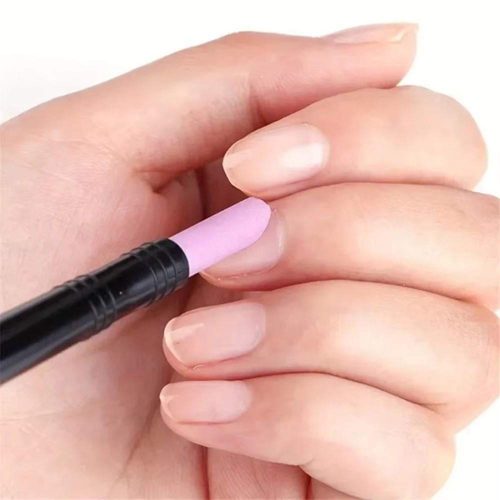 Dual-Ended Quartz Scrub Stick Round Nail Pusher Pen Portable Nail File  Nail Care Tool