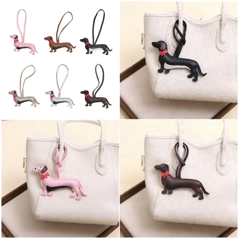 Multipurpose PU Leather Animal Keychain Decoration Dog Key Ring Accessory For Office Commute Or Casual Outings