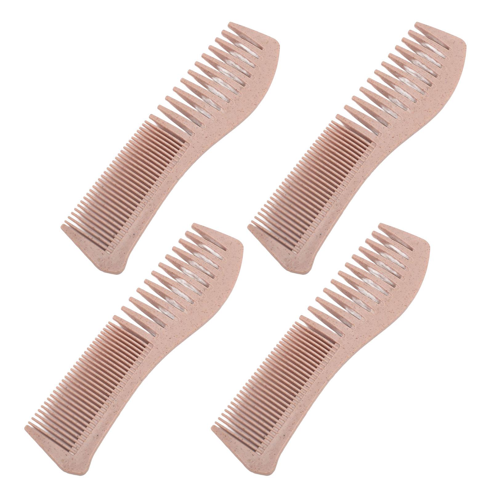 

10 шт. эргономичная портативная расческа для распутывания волос с широкими зубьями из пшеничной соломы для дома