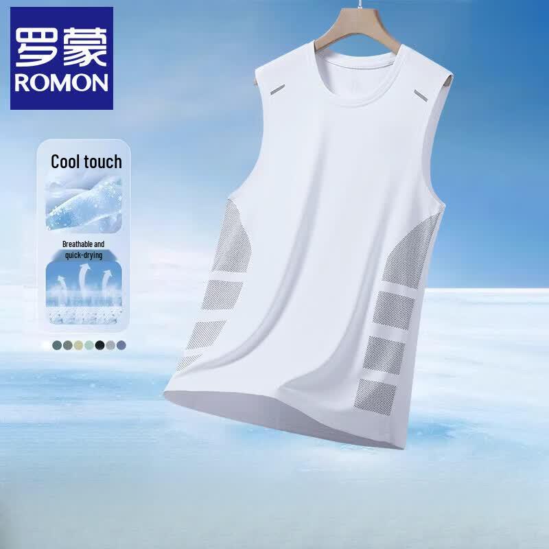 LOMON Men s Ice Silk Quick-Dry Sleeveless Top 4XL белый