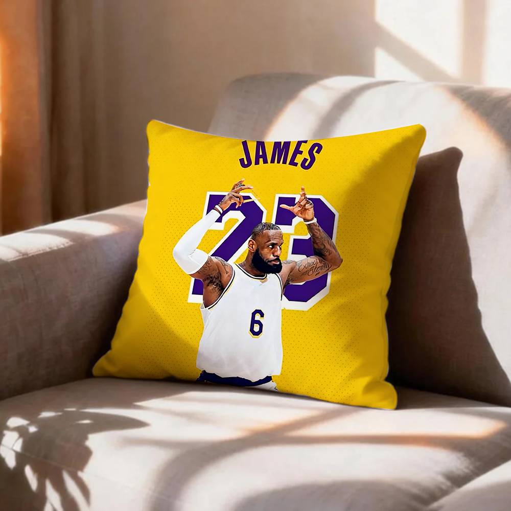 POP Basketball Player LLeBron James Pillow Case Pattern Printed Pillowcase For Living Room Sofa Cushion Cover