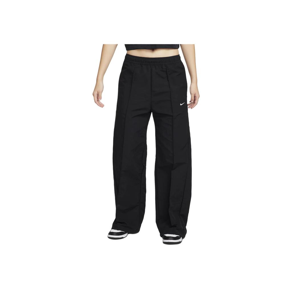 Nike Mid-Rise Pants With Side Slit And Solid Color Design Women Bottoms Black FQ3589-010