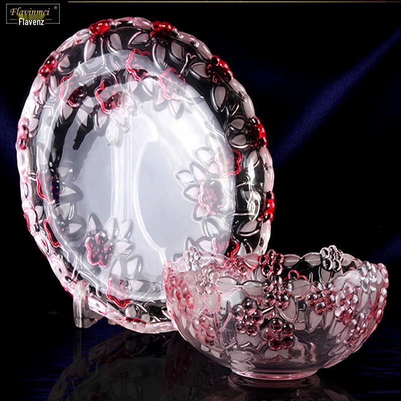 

Flavinmci Plum Blossom Crystal Glass Fruit & Snack Dish Set