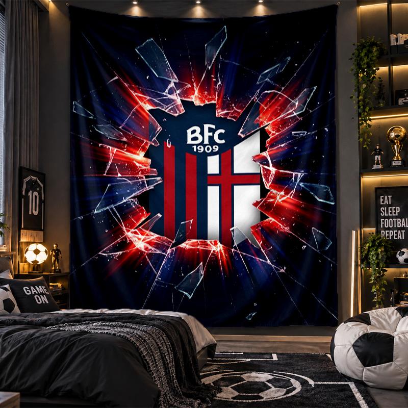 Wall Hanging Tapestry Bologna FC Print Cloth for Living Room Bedroom Home Decor