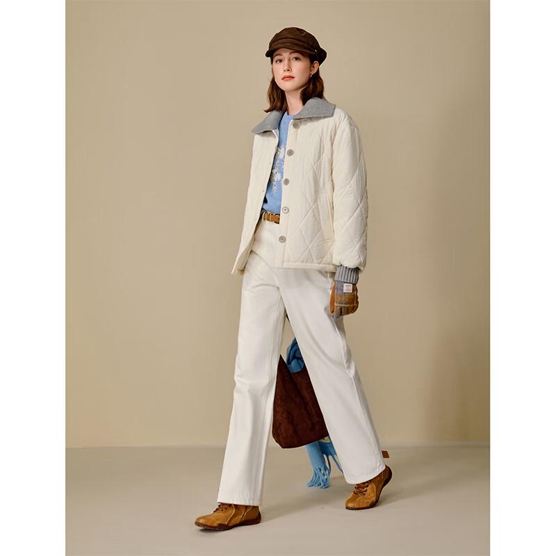 INMAN Women's High-Waist Fleece-Lined Straight-Leg Jeans