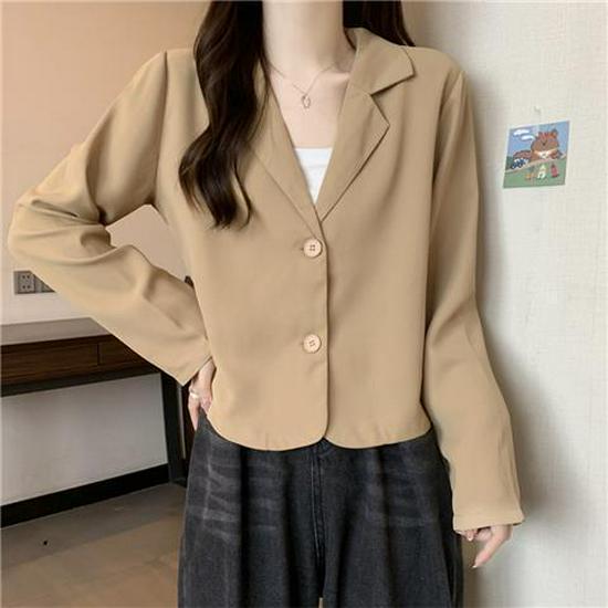 Women s Korean Style Loose Suit Shirt - Early Spring 2023 Design Medium хаки