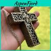 Vintage Cross Pendant Necklace With Double Layer Design Alloy Gothic Jewelry For Men Women