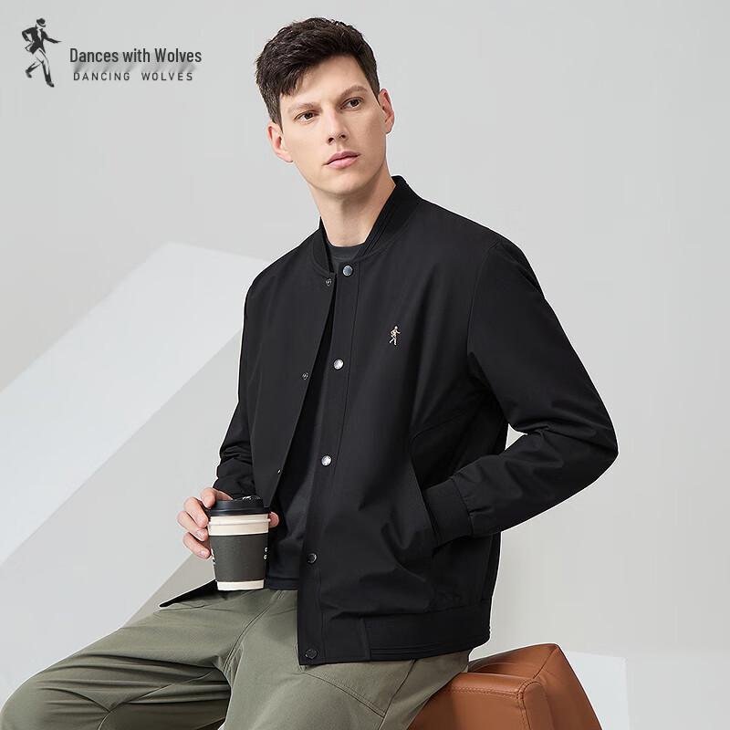 

Dancing with Wolves Men s Easy Care Embroidered Baseball Jacket M (170)