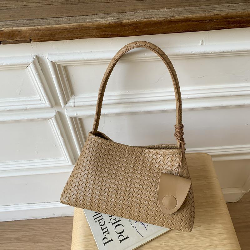Large Capacity Bag Women's New Niche Design Woven Shoulder Underarm Mother Bag Commuter Tote Bag