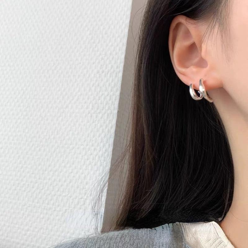 PONYKISS  Sterling Silver Minimalist Irregular Geometric Stud Earrings for Women Trendy Fine  Personality Accessories