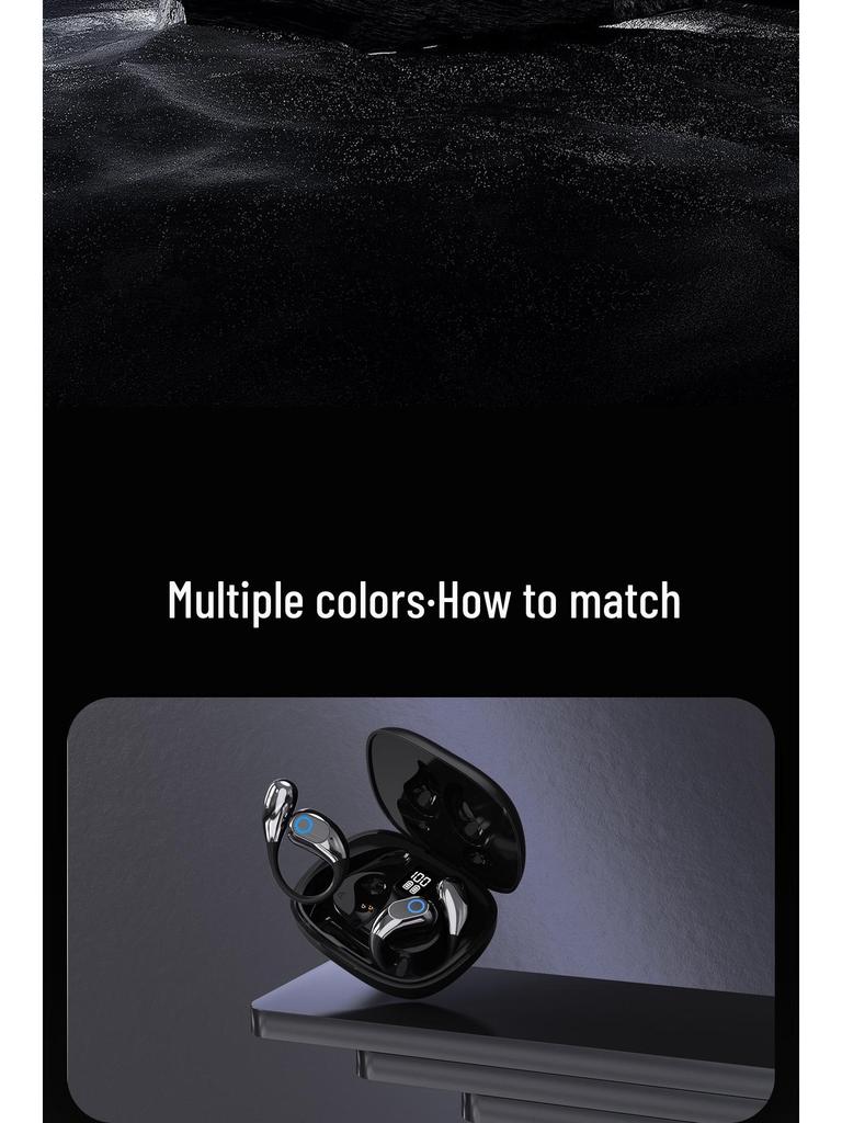 OWS Bone Conduction Bluetooth Headphones: Wireless In-Ear Sports with Long Battery Life and Digital Display