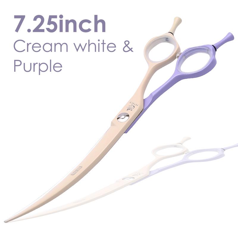 Fenice Professional JP440C Colorful 6.25&7.0 Inch Curved Grooming Scissors Pet Trimming Scissors for Dogs Cats