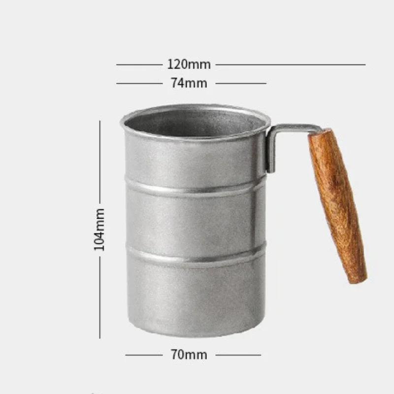 370ML Retro Coffee Cup Wine Glass Stainless Steel Outdoor Camping Mug with Handle Portable Beer Mug Picnic Travel Drinkware